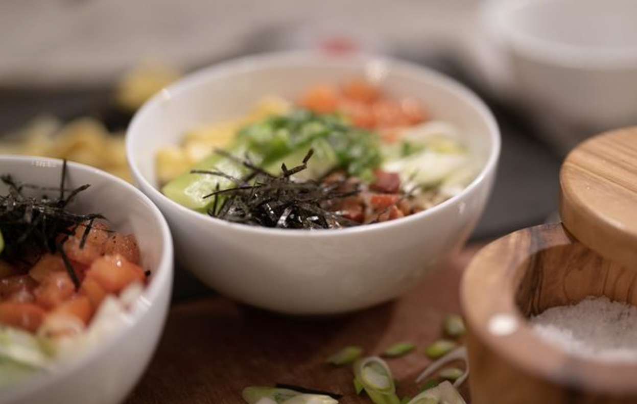 lovely dinner with seaweed chiffonade