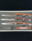 Deejo Kitchen Knives Set of 4 | Coral Wood | Art Deco Steak Knives • Set of 4 • Deejo