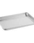 Webstaurant Choice Eighth Size 6 1/2" x 9 1/2" 19 Gauge Wire in Rim Aluminum Bun Pan / Sheet Pan