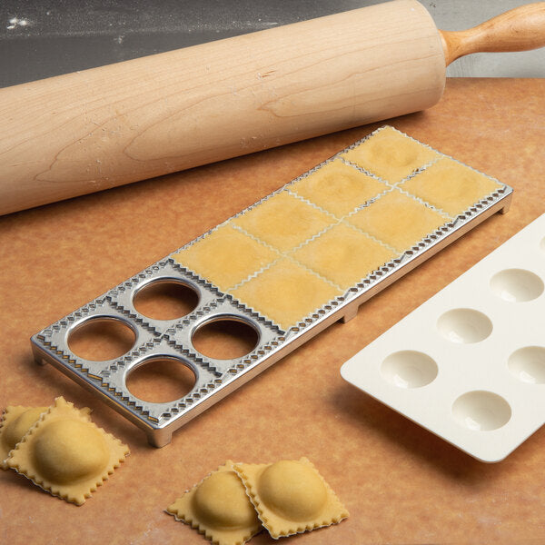 Fox Run Ravioli Maker with Dough Press - 12 Count