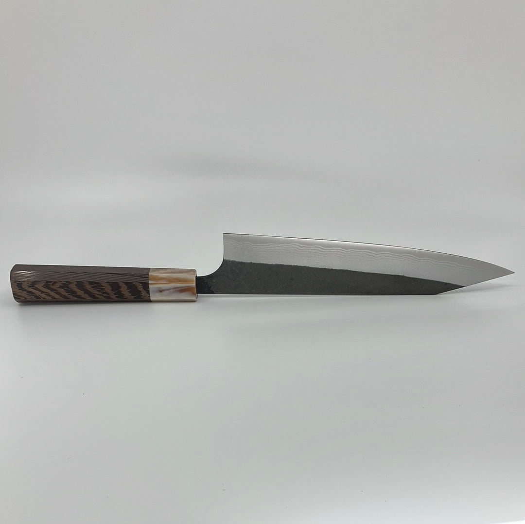 
                  
                    Yoshimi Kato Blue #2 AS Nashiji Kurouchi Damascus  210mm Gyuto Wenge Handle
                  
                