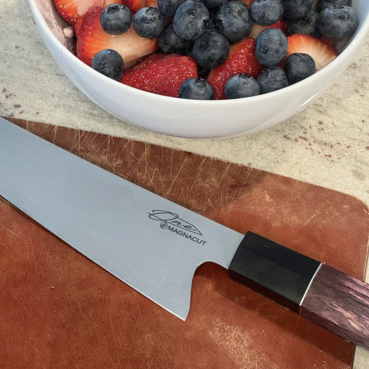 knife with some berries