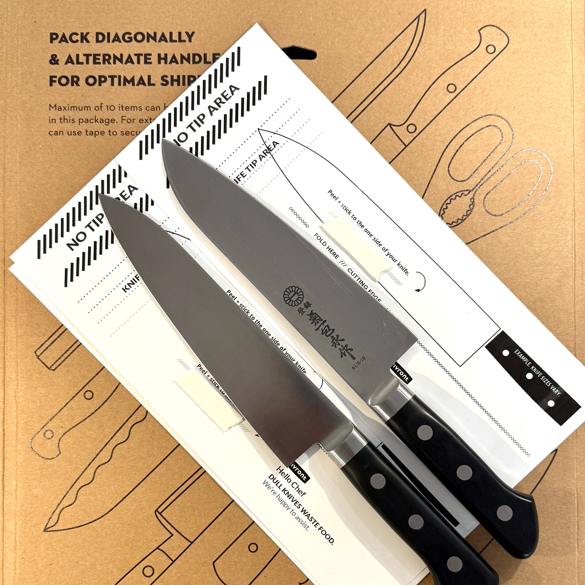 Kikuichi Knives Ready for Mail in Sharpening Service