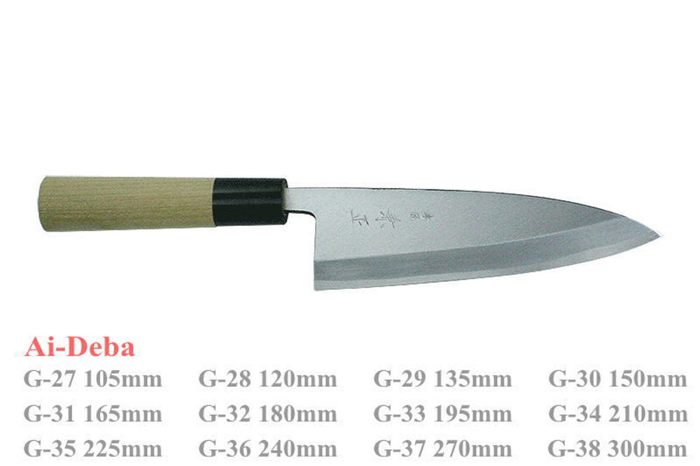 Kanetsune Ai-Deba White Steel Kitchen Cutlery Chef Knife • Rubicon Cutlery