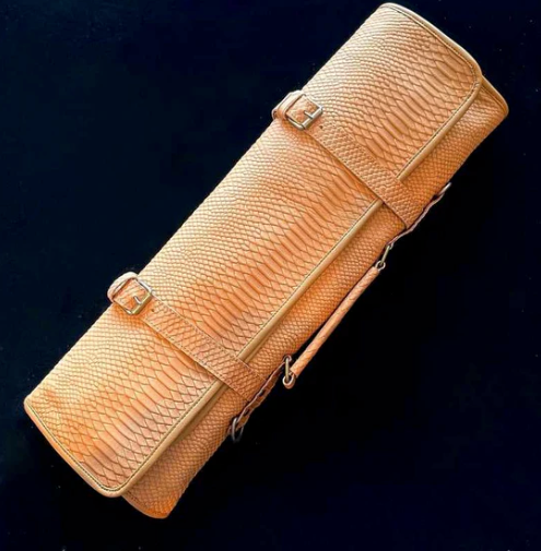 Premium Leather Knife Roll w/ Snake Skin Embossing • Tokushu