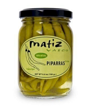 Piparra Peppers, pickled peppers, La Catedral Spain, 180 gram