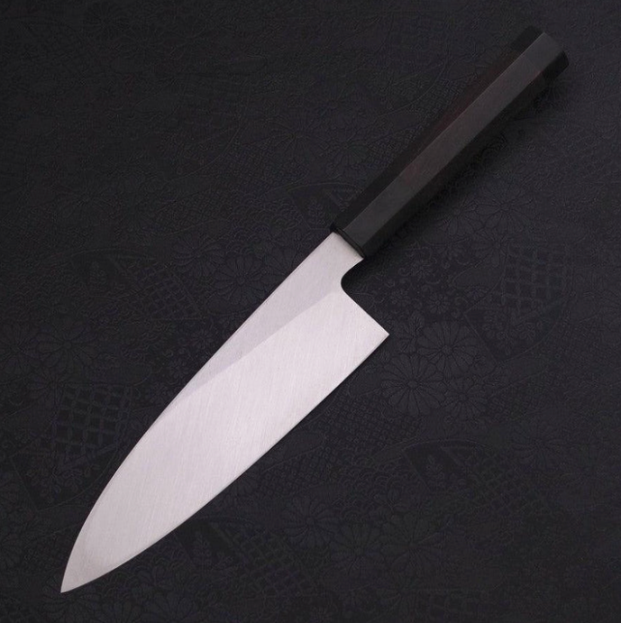 Santoku Single-edged White steel #2 Kasumi Buffalo Ebony Handle 180mm