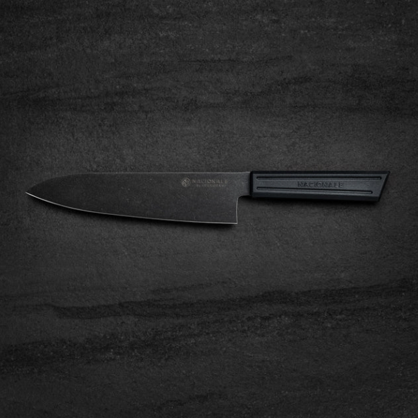 Gyuto. AUS8. Black Recycled Plastic Skateboard Material Handle