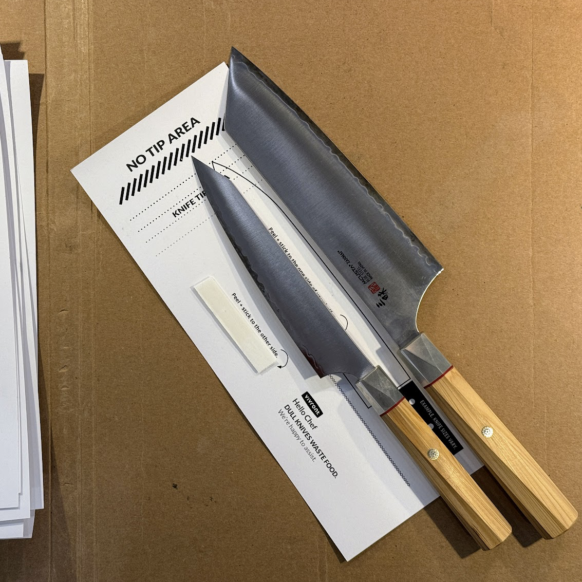 Mcusta Knives Ready for Mail in Sharpening Service