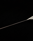 Long thin metallic object on a black background