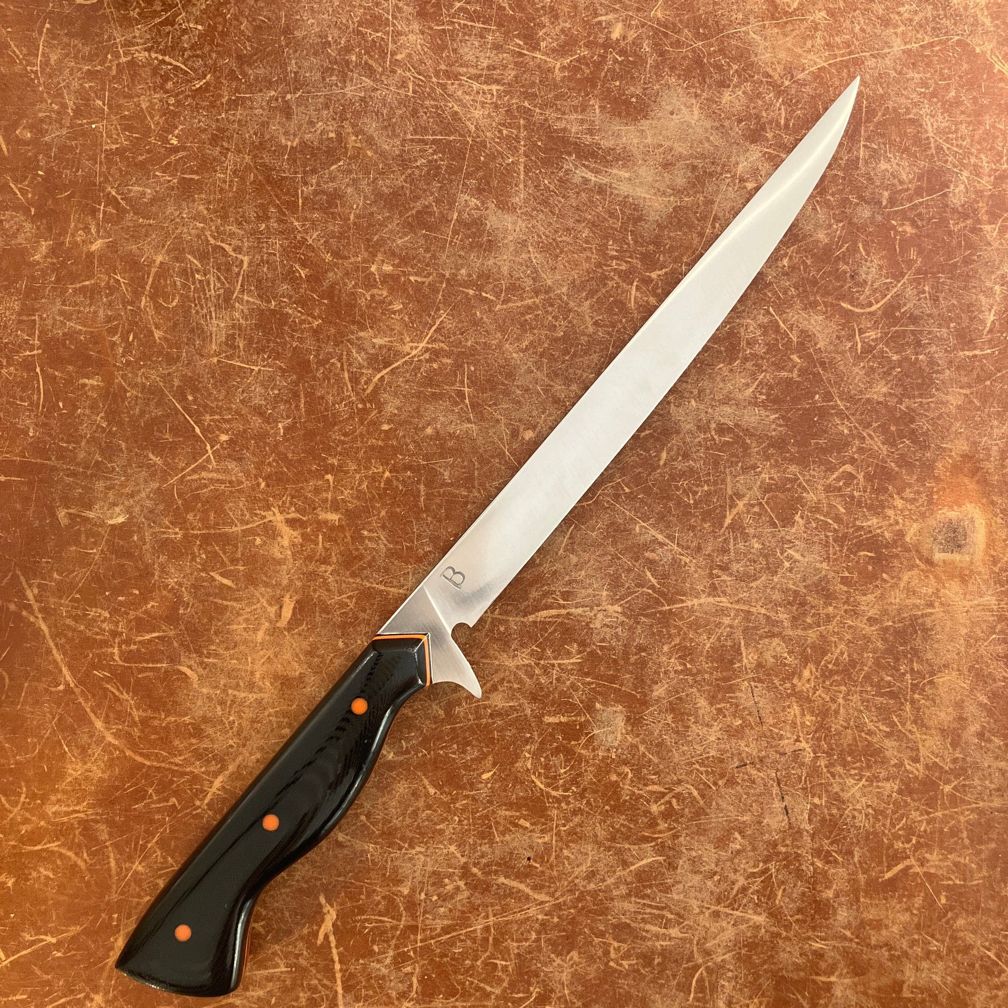 Baldwin Blades Kitchen Knives Filet 8" Orange|Black Micarta Baldwin Baldwin Blades in AEBL