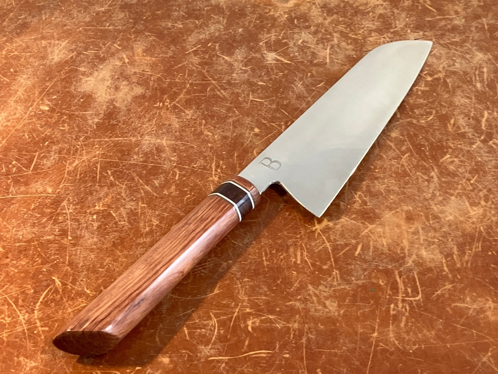 Baldwin Blades Kitchen Knives Santoku 7" Red Cedar Baldwin Baldwin Blades in AEBL