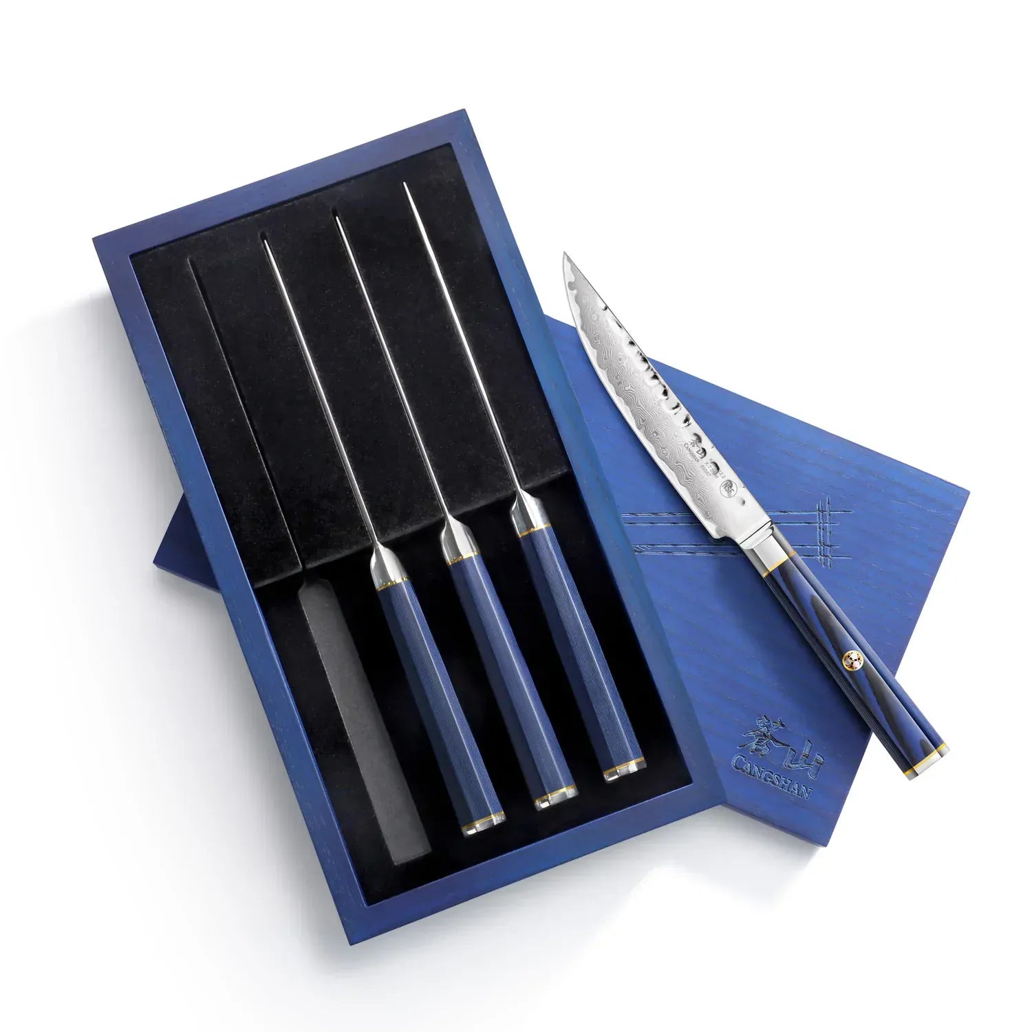 Cangshan 4 pc Steak Knife Set w/ Ash Box Kita Series by Cangshan