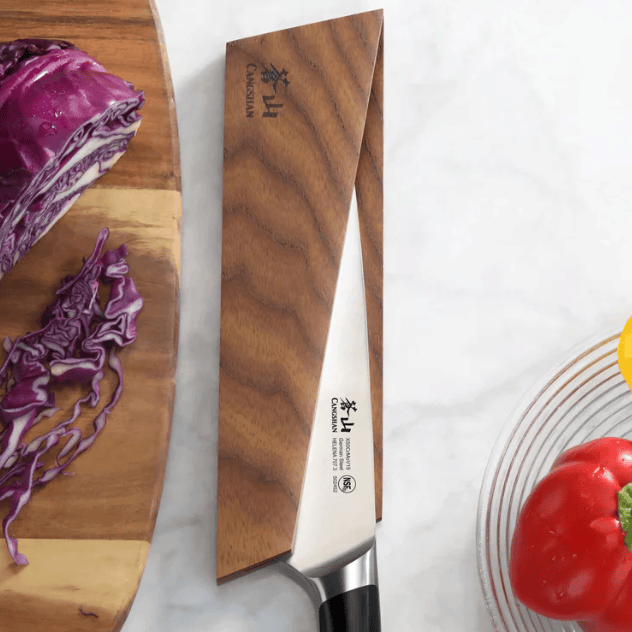 Cangshan Chef & Santoku 8" Solid Ash Wood Magnetic Knife Sheath