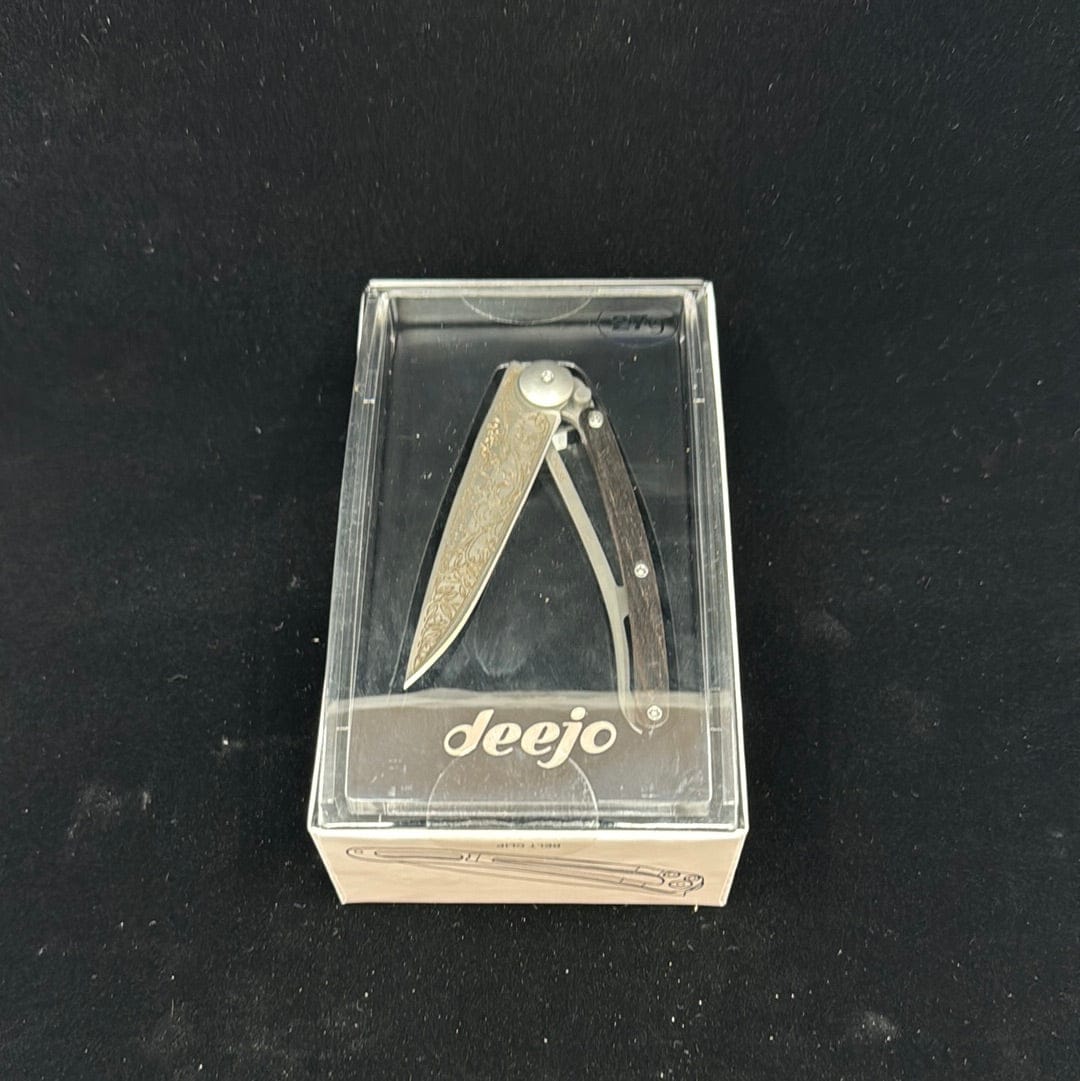 Deejo Folding Knives 27g | Ebony | Art Nouveau Pocket Knife 27g • Deejo