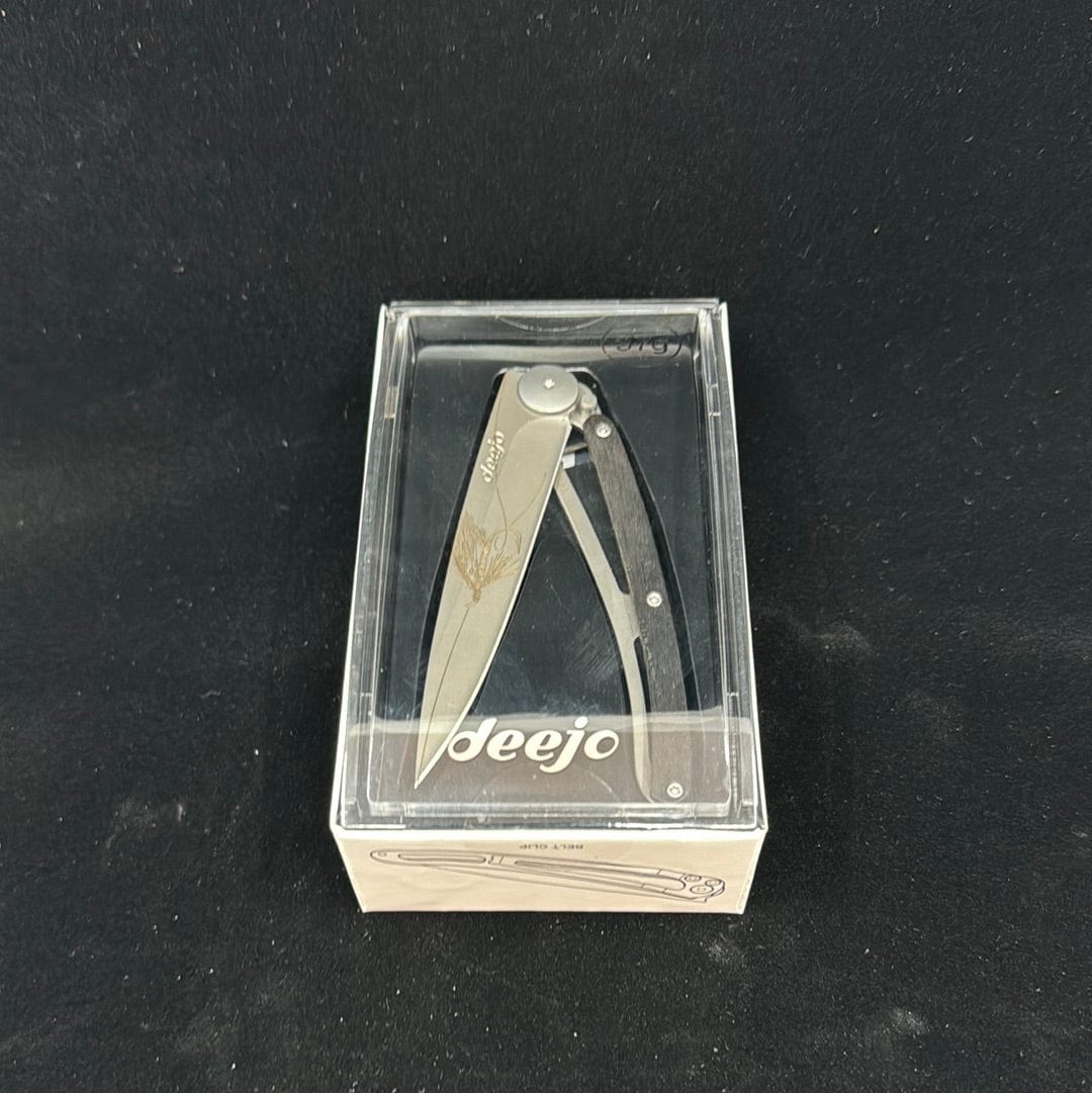 Deejo Folding Knives 37g | Ebony | Silver Wilkinson Pocket Knife 37g • Deejo