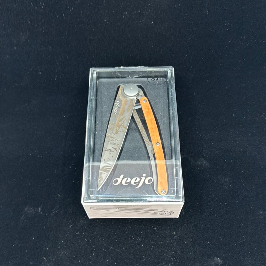 Deejo Folding Knives 37g | Juniper Wood | Climbing Pocket Knife 37g • Deejo