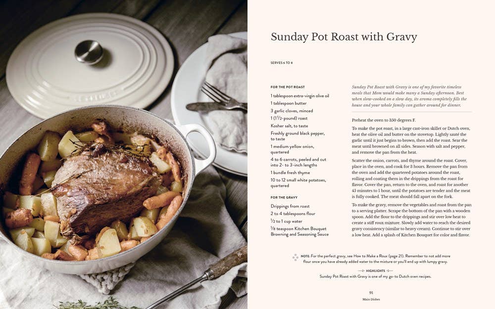 Sunday Pot Roast with Gravy recipe in a cookbook