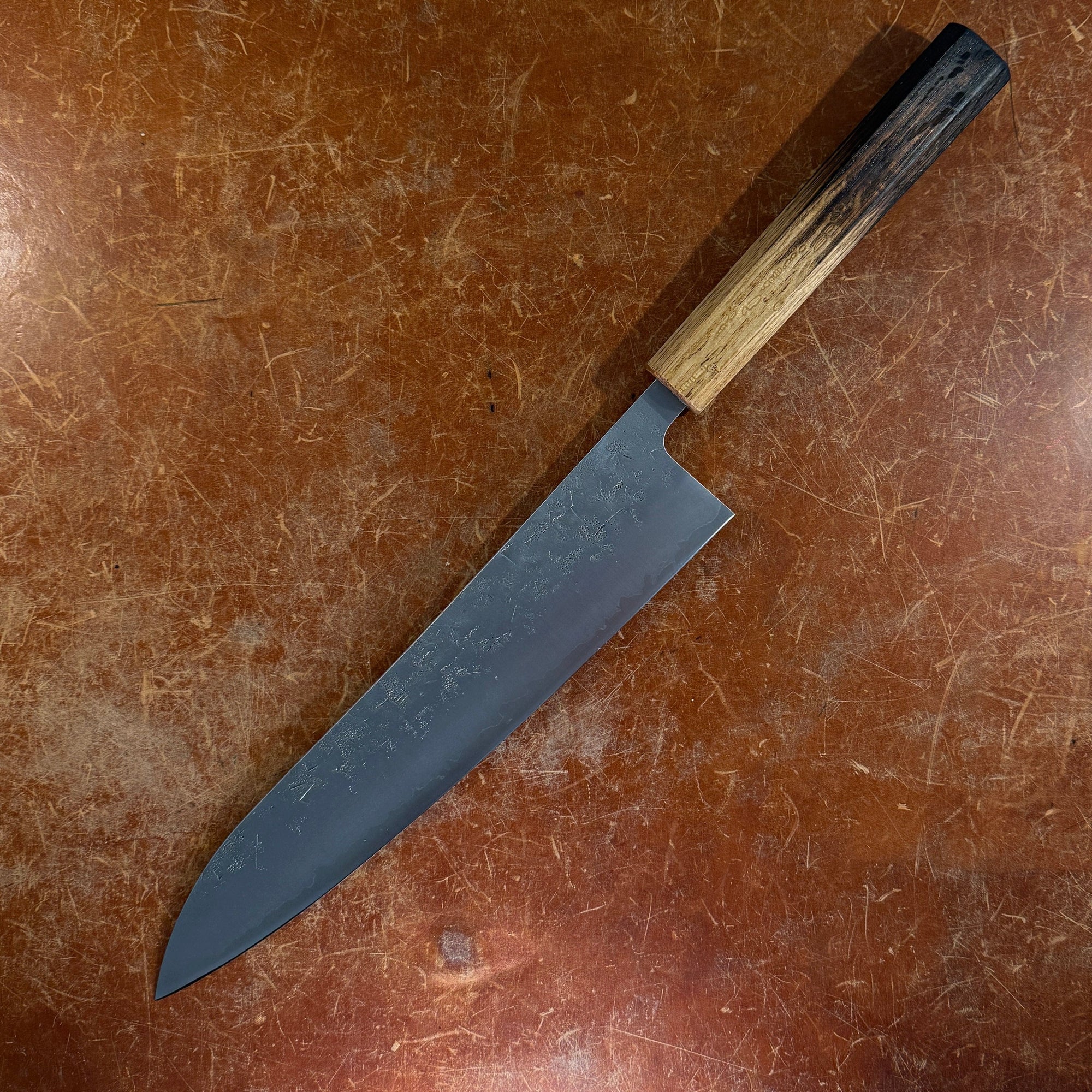 Fukui Co., Ltd. OUL Gyuto 240mm - Burnt Oak Handle OUL Nashiji Knives – Burnt Oak Handle