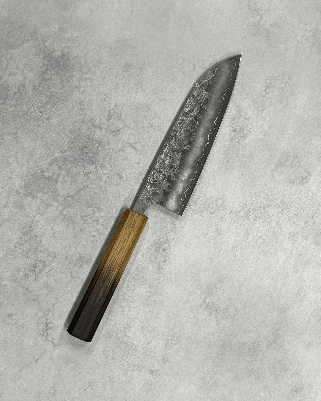 Fukui Co., Ltd. OUL Santoku 165mm - Burnt Oak Handle OUL Nashiji Knives – Burnt Oak Handle