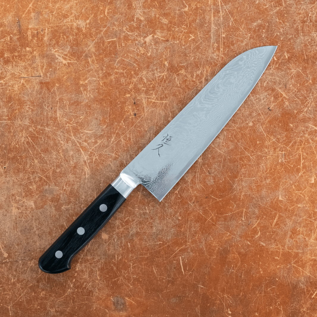 Hida Tool Kitchen Knives A10 Nami BLK-Santoku Tsunehisa A10 Nami Black