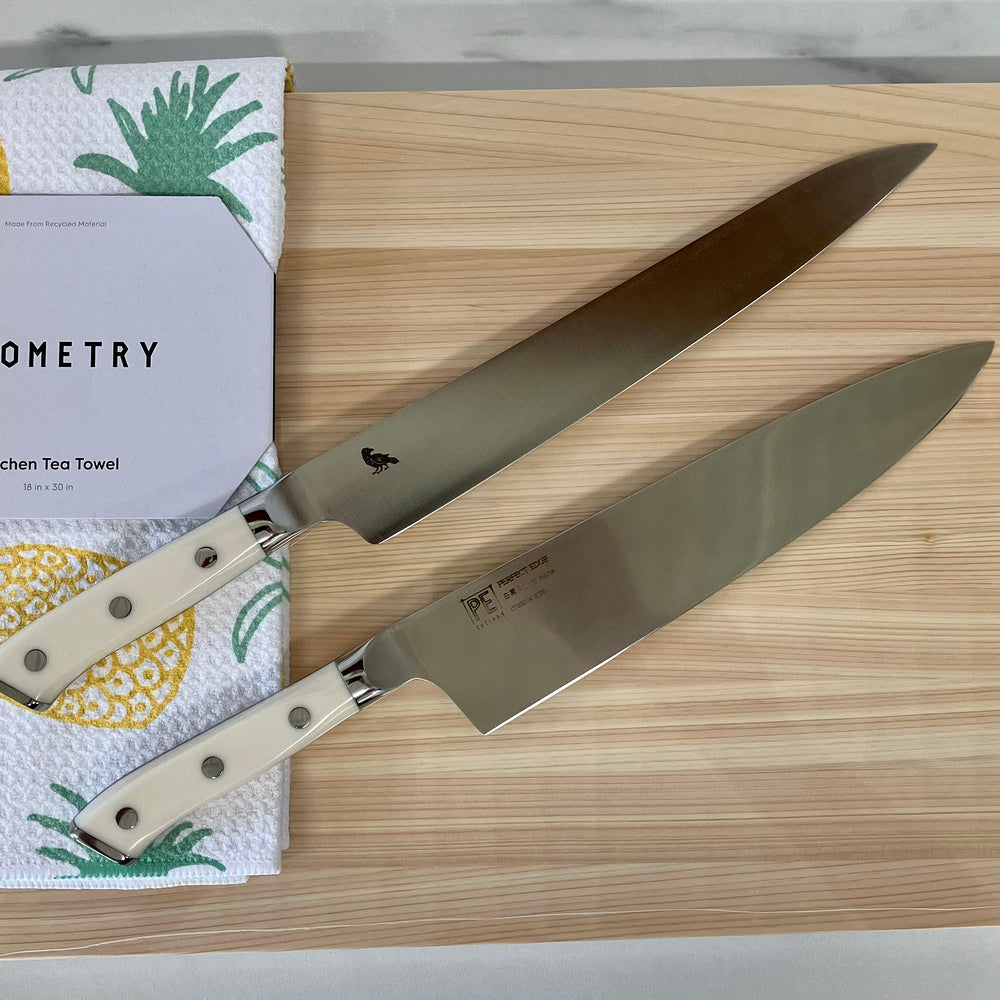 Shiro Hane hinoki cutting board geometry kitchen towel knife knives slicer