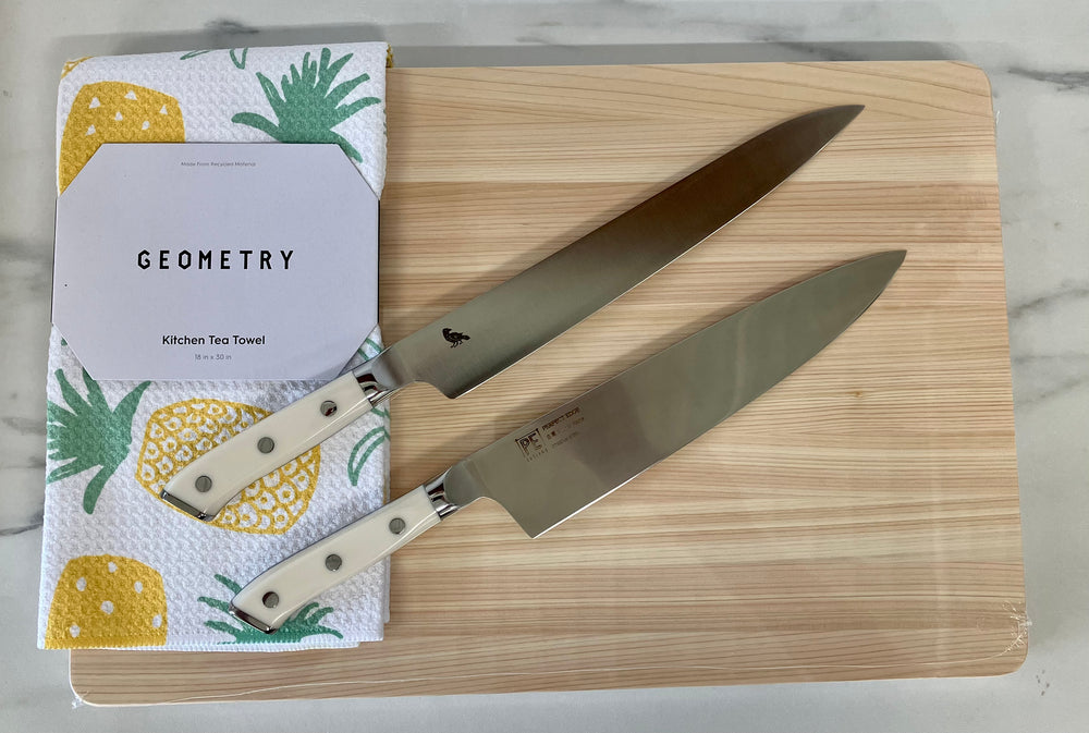 Shiro Hane hinoki cutting board geometry kitchen towel knife knives slicer