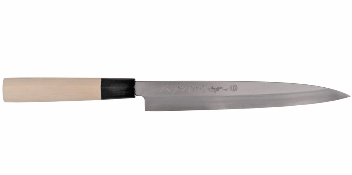 Kikuichi Kitchen Knives Yanagi w/ Saya 240mm / 9.5" Kasumitogi Series• Kikuichi