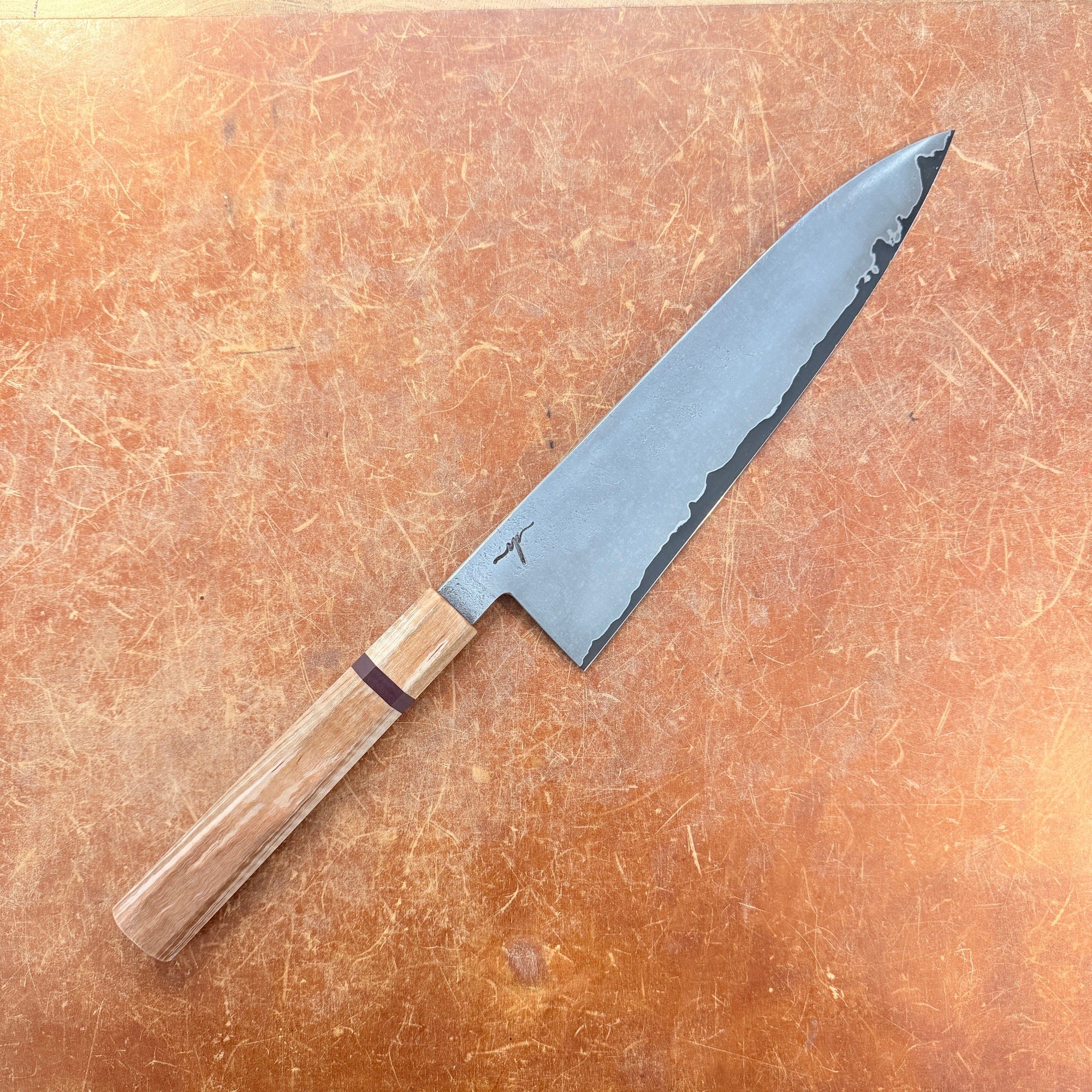 Patterson Blades Kitchen Knives Gyuto San Mai Short Light Handle Patterson Blades Forged San Mai