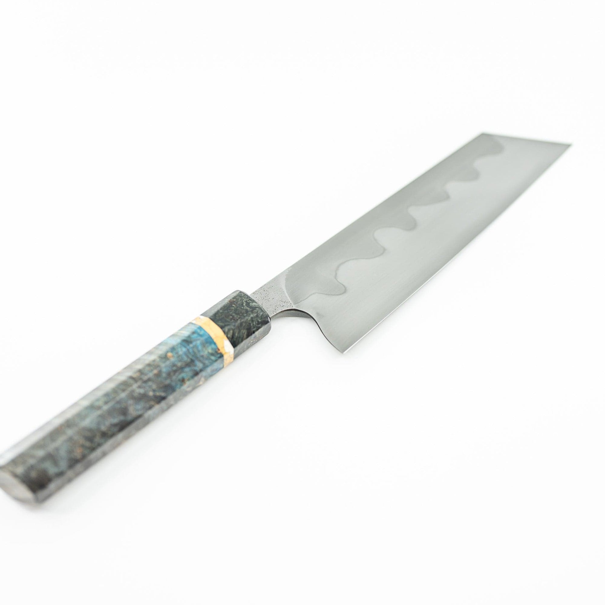 Running Man Kitchen Knives Bunka 7" | Blue Wood Honyaki Bunka Wa Handle • Running Man