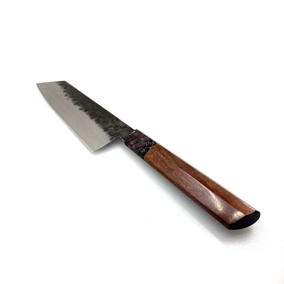 Running Man Kitchen Knives Bunka 7" | Purple Collar Thin Forge Kuro Bunka Wa Handle • Running Man