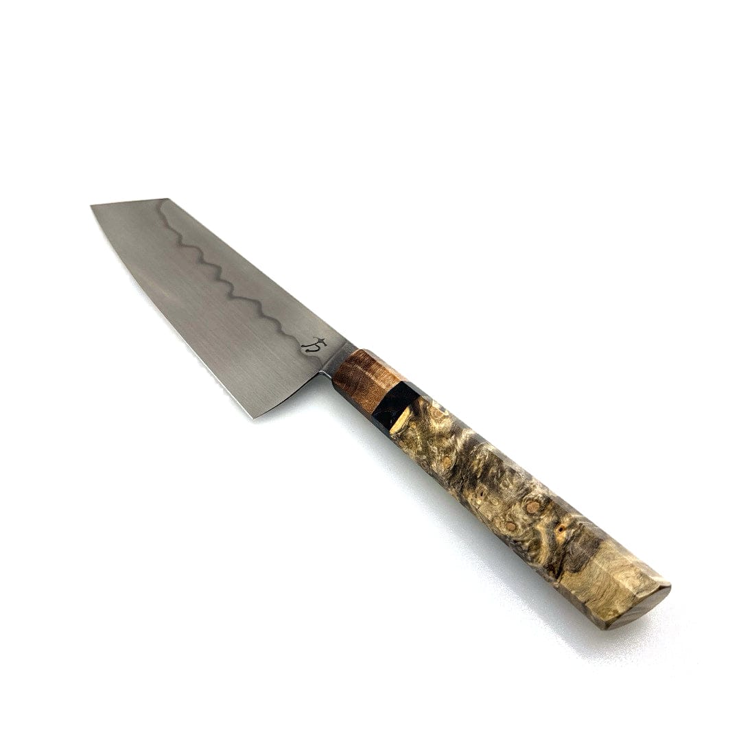 Running Man Kitchen Knives Bunka 7" | Tan Handle Honyaki Bunka Wa Handle • Running Man