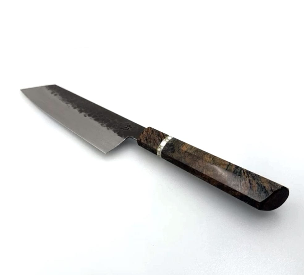 Running Man Kitchen Knives Bunka 7" | Tan/White Collar Thin Forge Kuro Bunka Wa Handle • Running Man