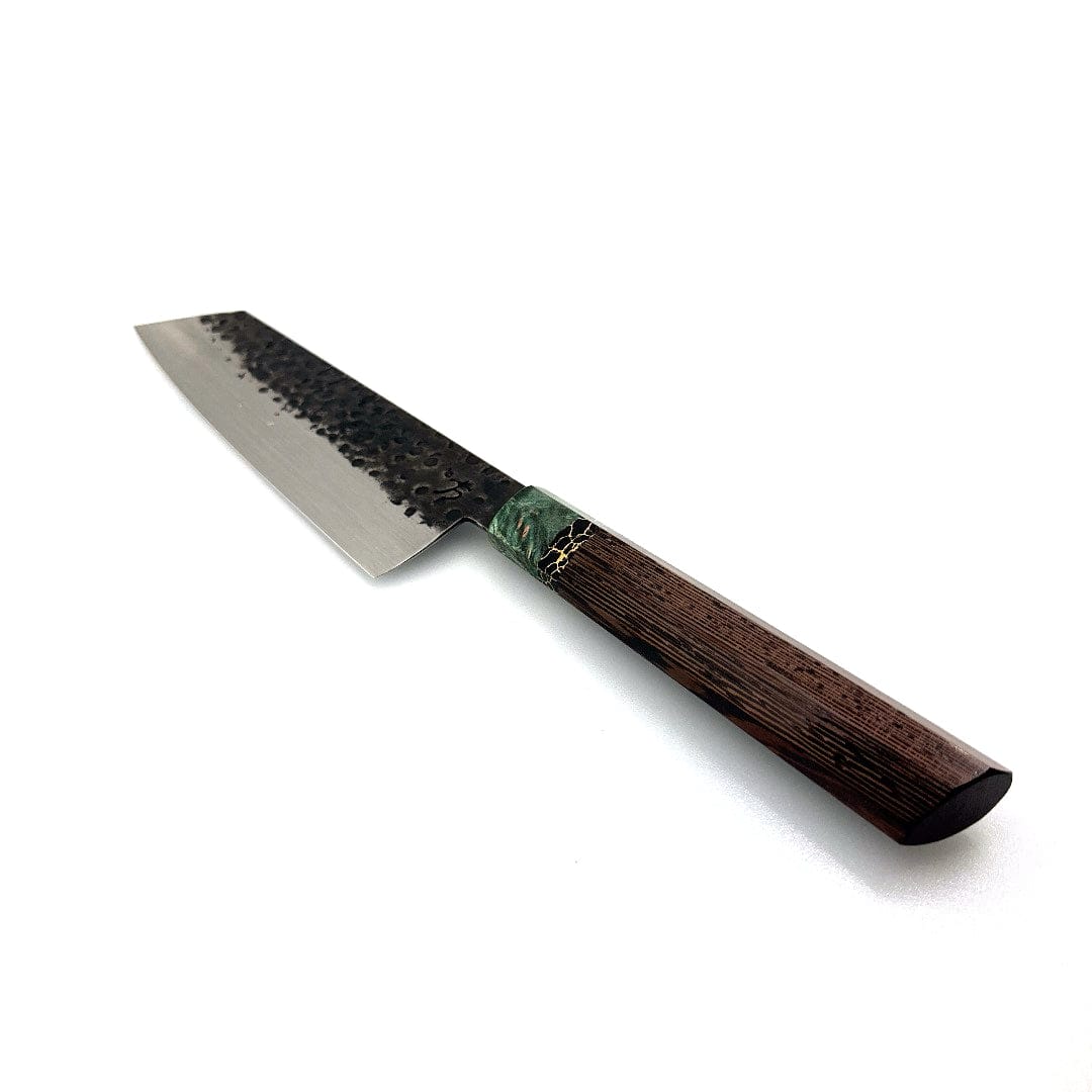 Running Man Kitchen Knives Bunka 7" | Teal Collar Thin Forge Kuro Bunka Wa Handle • Running Man