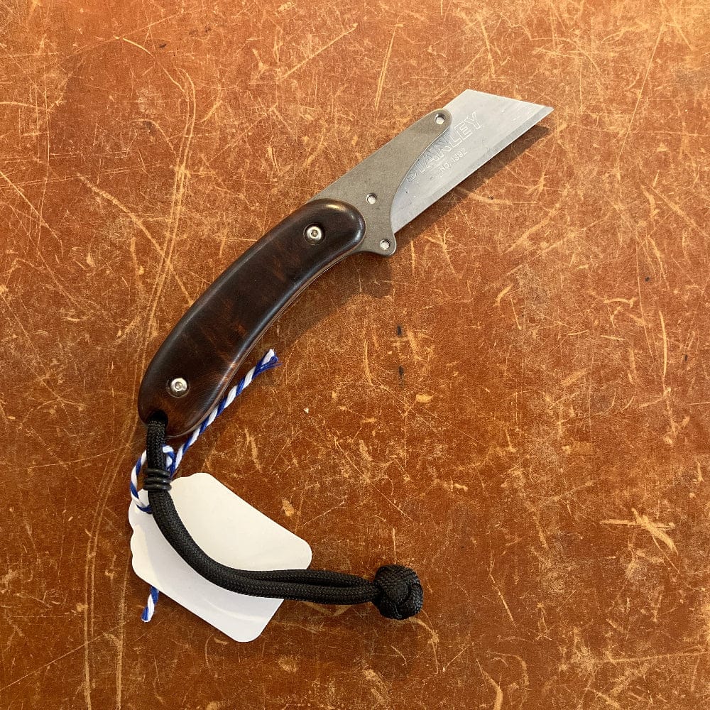 The James Brand Pocket Knife WEK-Ironwood Burl w/Linen Micarta Liner Banzelcroft Customs