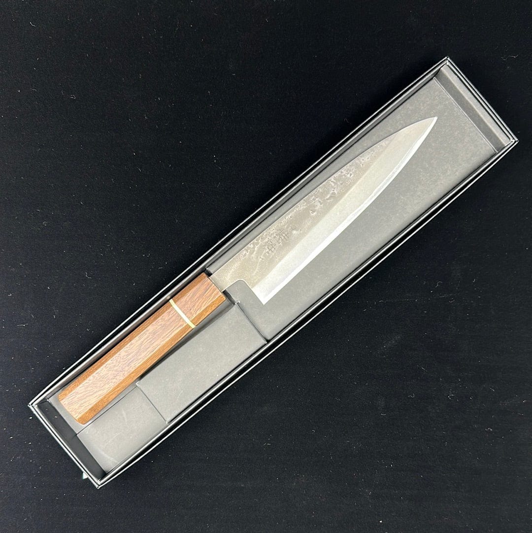 Tokushu Kitchen Knives Nashiji Blue #2 • Petty • Walnut Wa Handle • Tokushu Nashiji Blue #2 • Petty • Walnut Wa Handle • Tokushu