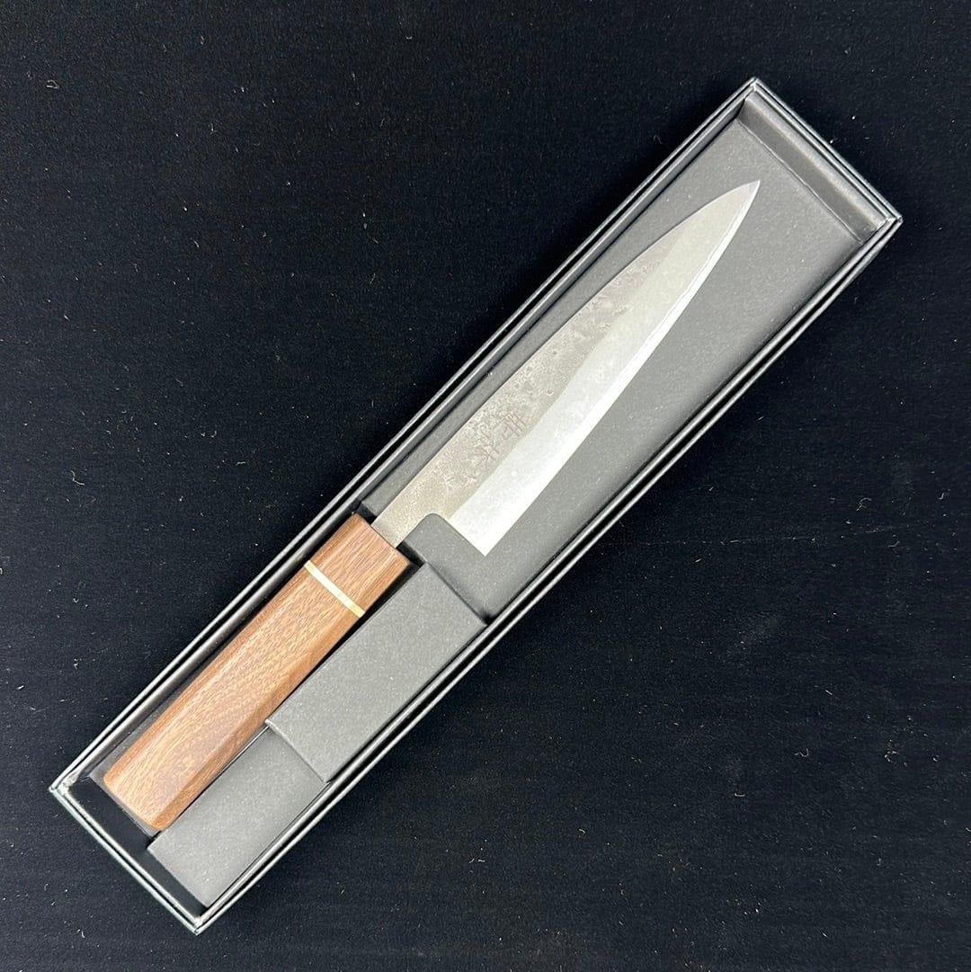 Tokushu Kitchen Knives Petty 135mm | Nashiji Blue #2 Nashiji Blue #2 • Petty • Walnut Wa Handle • Tokushu