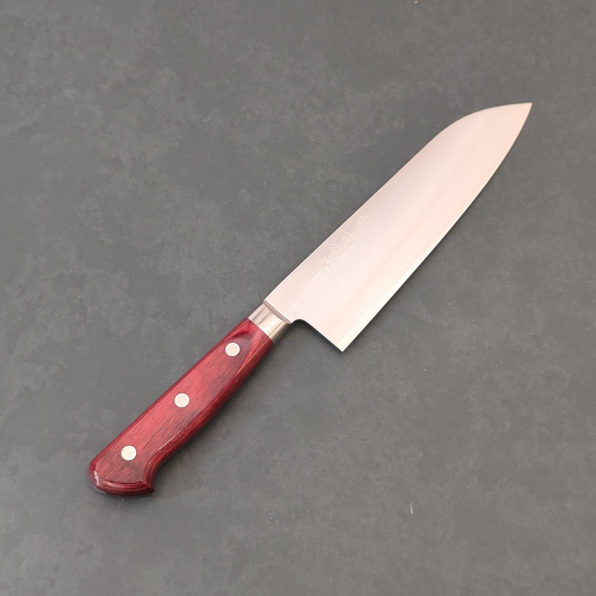 Tokushu Kitchen Knives Santoku 170mm | SG2 Migaki Takamura • SG2 Migaki w/ Red Western Handle • Tokushu
