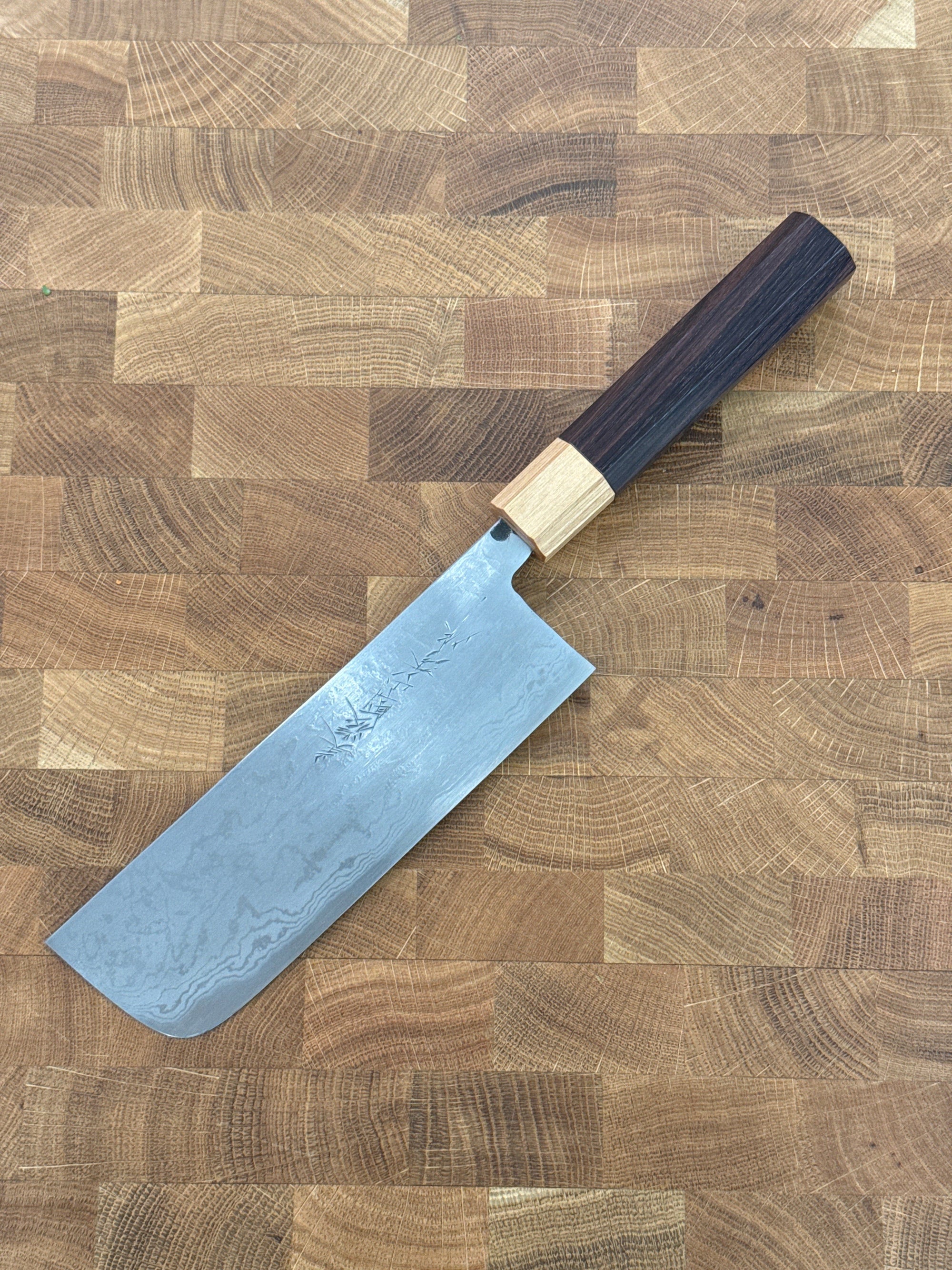 Yamahide Inc Nakiri 180mm Kasumi White steel #2 Rosewood Handle| Minonokuni Yamahide Minonokuni Yamahide • Aogami Kasumi | Damascus  | Takeshi Iwai