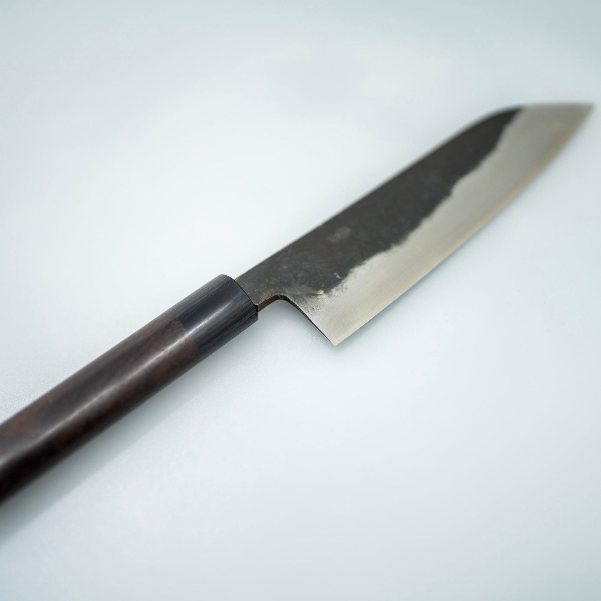 Yamahide Inc Yamahide Santoku 170mm Kurouchi White steel #2 Rosewood Handle| Minonokuni Yamahide Minonokuni Yamahide • Aogami | Black Finished | Takeshi Iwai