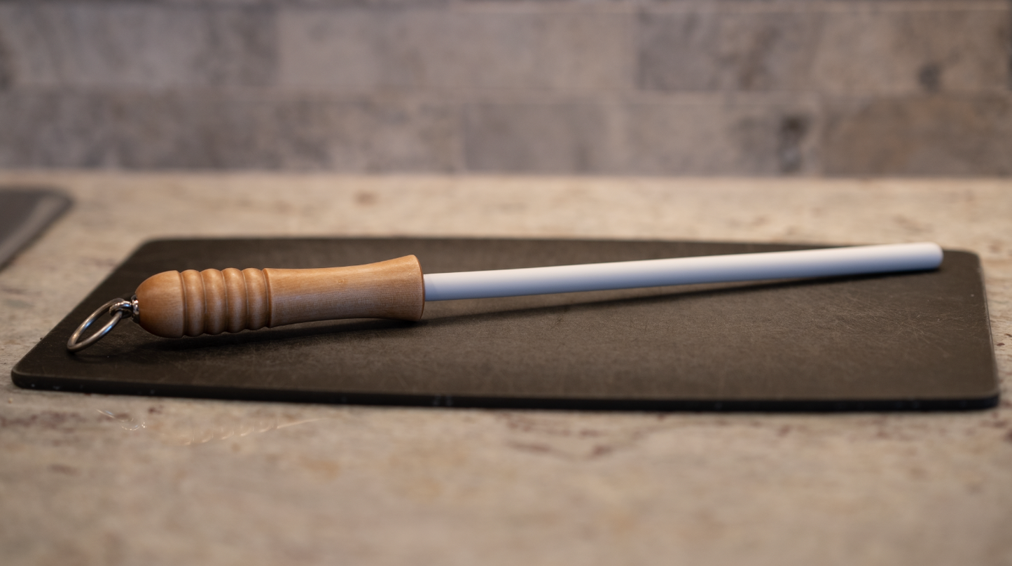Idahone Fine Ceramic Sharpening Rod (12, Natural Handle)